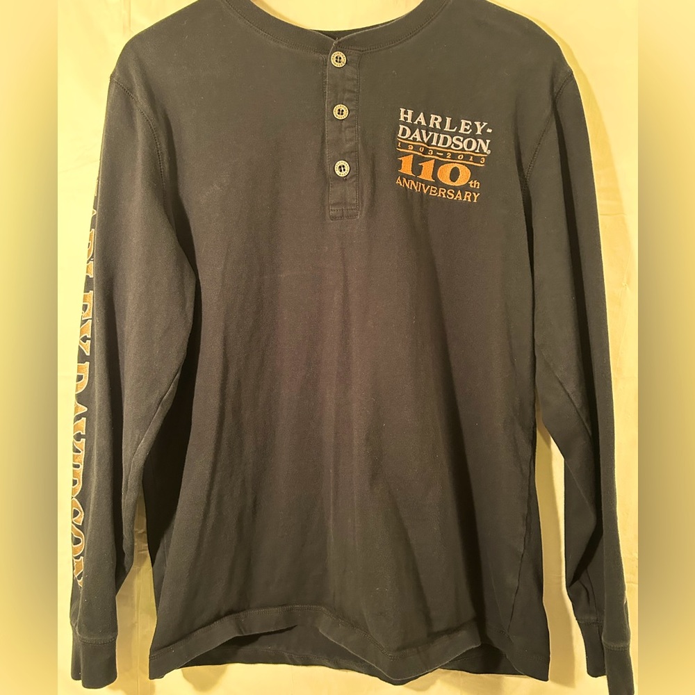 Harley Davidson 110th Anniversary Hensley Long Sleeve Tee shirt Size Medium